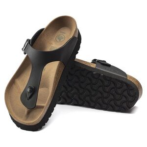 BIRKENSTOCK Papillio Gizeh Platform Vegan Thong Sandals in Black, Size 37, NWT
